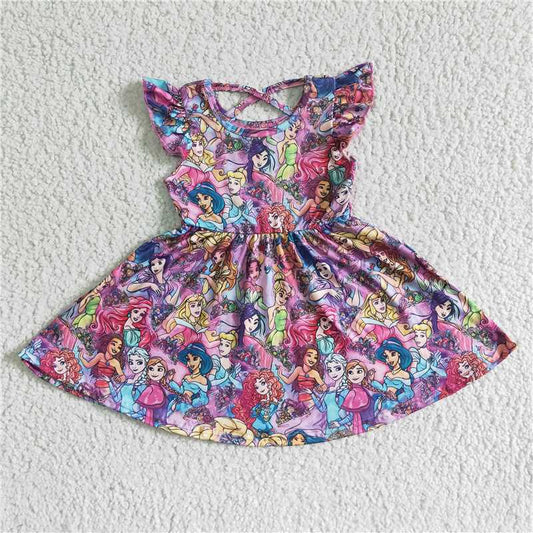GSD0049 Red flying sleeves Disney princess dress