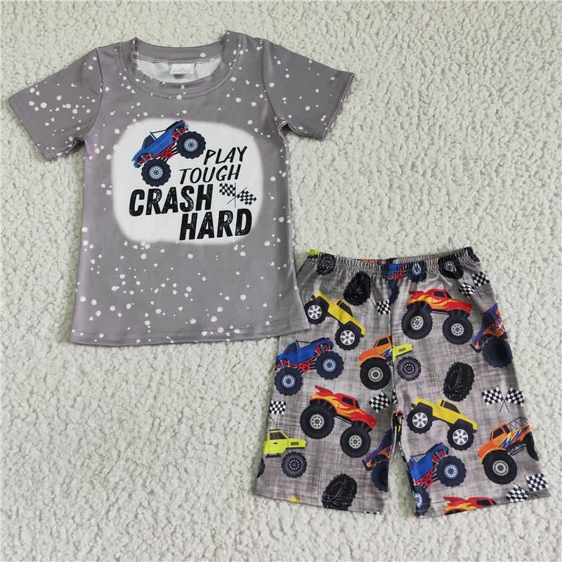 BSSO0070 Baby boys monster truck shorts sets