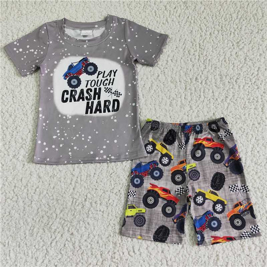 BSSO0070 Baby boys monster truck shorts sets