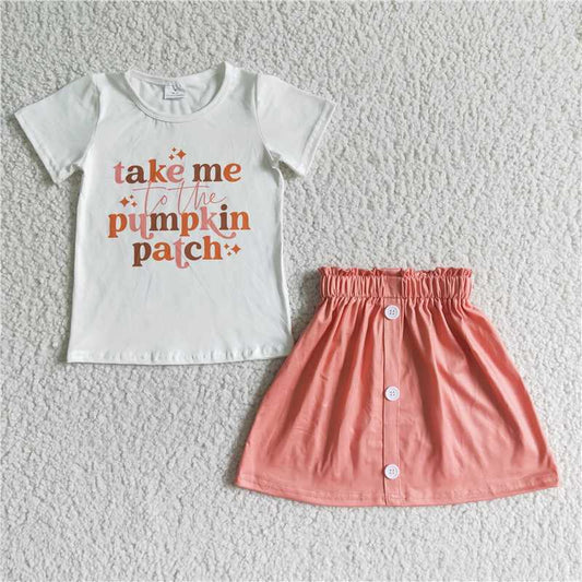 Baby girls take me to the pumpkin pink skirt sets