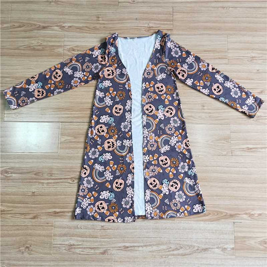 GT0045 Adult women Halloween pumpkin rainbow jackets cardigans