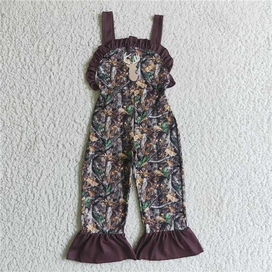 SR0098  baby girls camo deer jumpsuits overalls