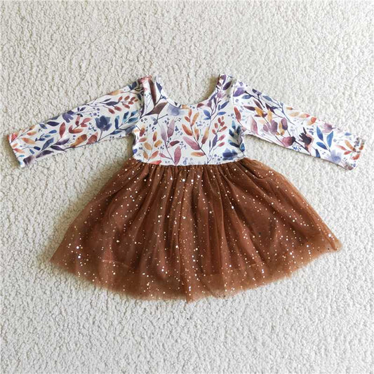 GLD0100  Baby girls fall sparkle tutu knee length dresses