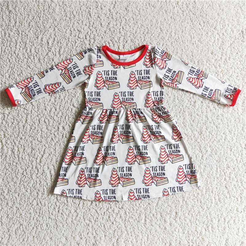 GLD0110  Baby girls season christmas long sleeve dresses