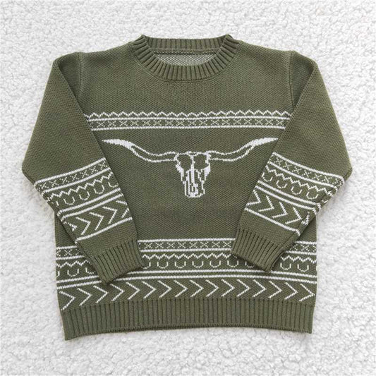 BT0178  Baby Children Western Cow woolen sweaters