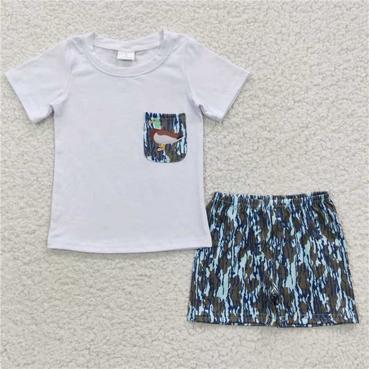 BSSO0205 Baby Boys Duck Camo Summer Shorts Sets