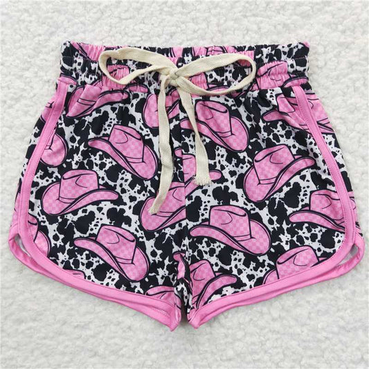 SS0091  Baby Girls Western Hats Sports Summer Shorts