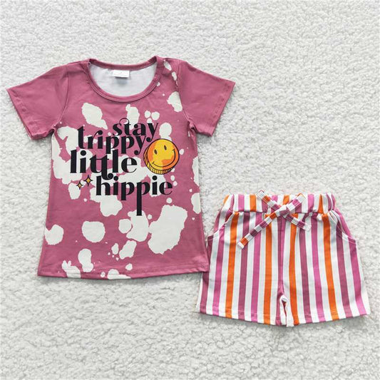 Baby Girls Hippie Tee Summer Shorts Sets