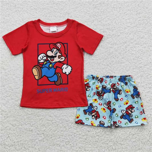 BSSO0259 Baby Boys Red Shirt Shorts Clothes Sets