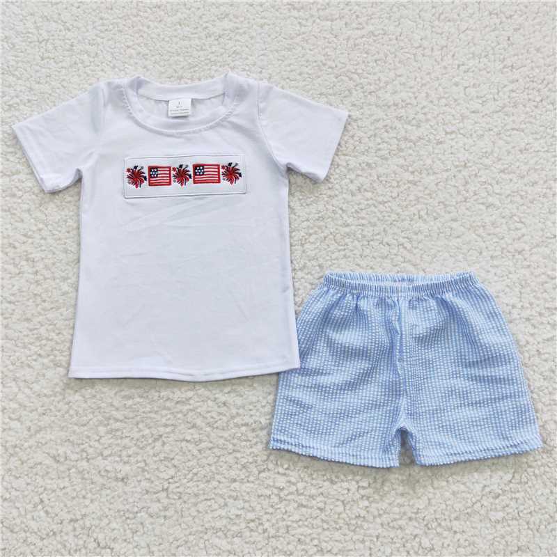 BSSO0253 Baby Boys 4th Of July Summer Shorts Sets