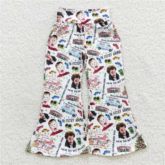 P0235  Baby Girls Christmas Cartoon High Waist Bell Pants