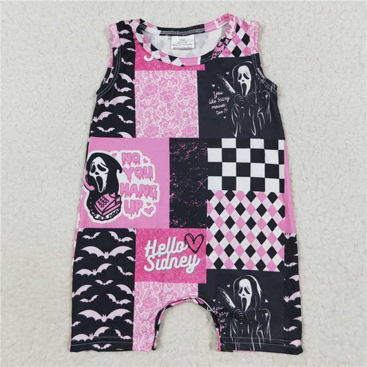 SR0414 Baby Infant Halloween Pink Sleeveless Rompers