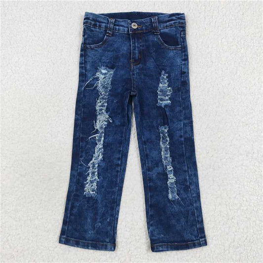 P0197 Baby Boys Distressed Navy Blue Denim Pants