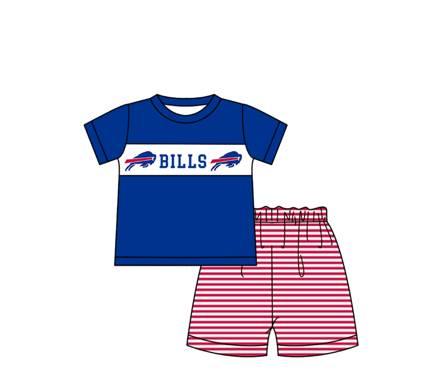 CUSTOM MOQ 5 Sibling Baby Kids Blue Top Shorts Clothes Set Knee Length Dress Rompers