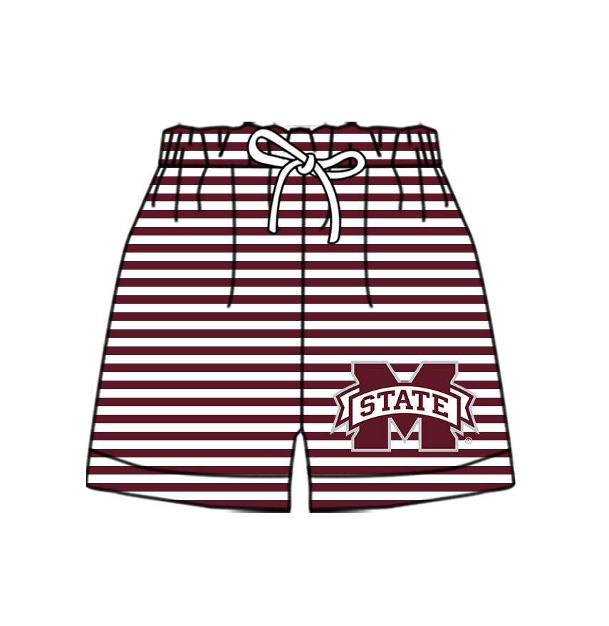 CUSTOM MOQ 5 Cute Comfortable Clothing For Kids Baby Kids Summer Red M Stripe Bottom Team Shorts