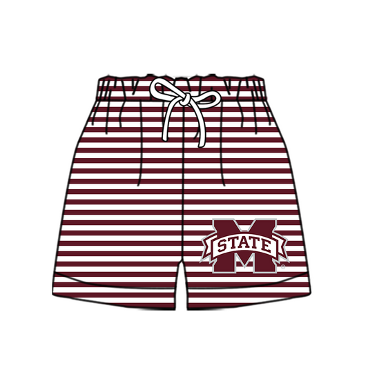 CUSTOM MOQ 5 Cute Comfortable Clothing For Kids Baby Kids Summer Red M Stripe Bottom Team Shorts