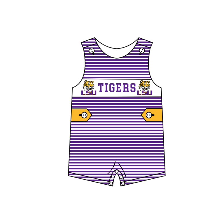 CUSTOM MOQ 5 Sibling Baby Kids Purple Stripe Top Ruffles Shorts Clothes Set Knee Length Dress Rompers