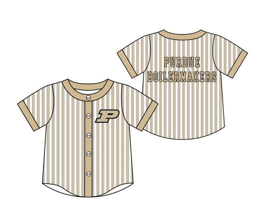 3.5 CUSTOM MOQ 5 Cute Kids Clothing Baby Kids Khaki Gray Stripe Short Sleeve Team T-shirts Top