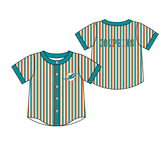 3.5 CUSTOM MOQ 5 Cute Kids Clothing Baby Kids Orange Green Stripe Short Sleeve Team T-shirts Top
