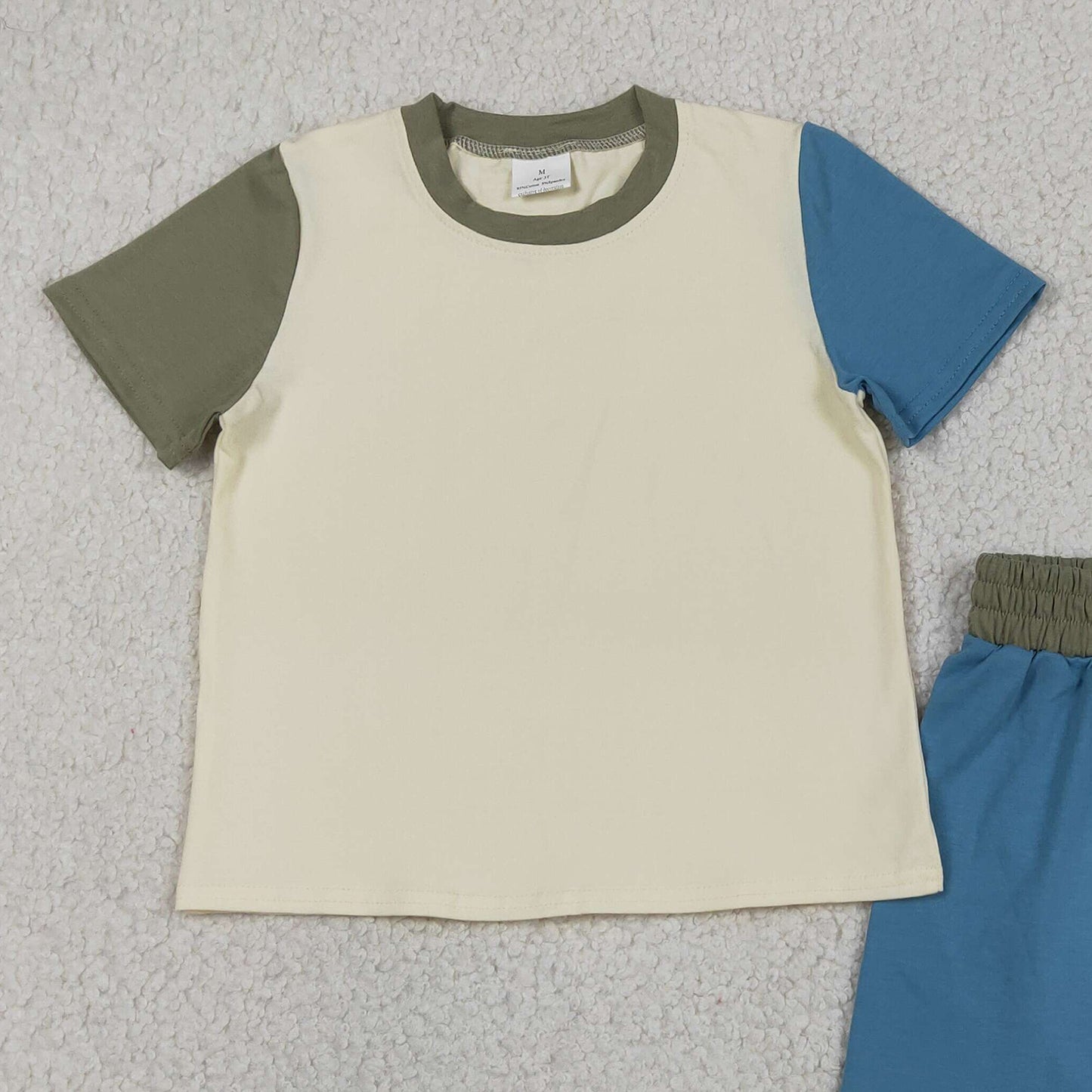 BSSO1976 RTS NO MOQ （In stock ）Cotton short sleeves top shorts kids boys summer outfits