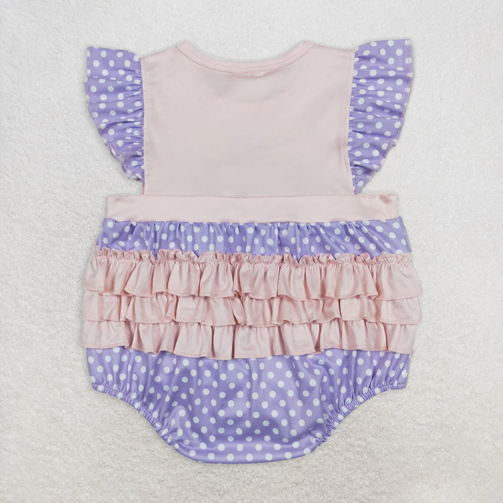 SR0377RTS NO MOQ Baby Girls Summer Rompers  Baby Girls Popstick Ruffle Bubble Summer Rompers