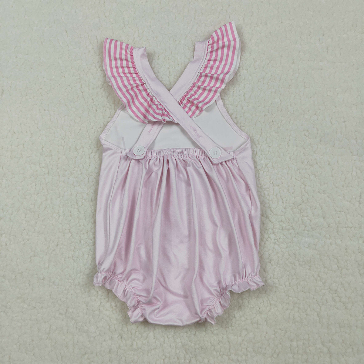 3.30 RTS NO MOQ （In stock）SR3780 Flutter sleeves best day ever chicken fries baby girl romper