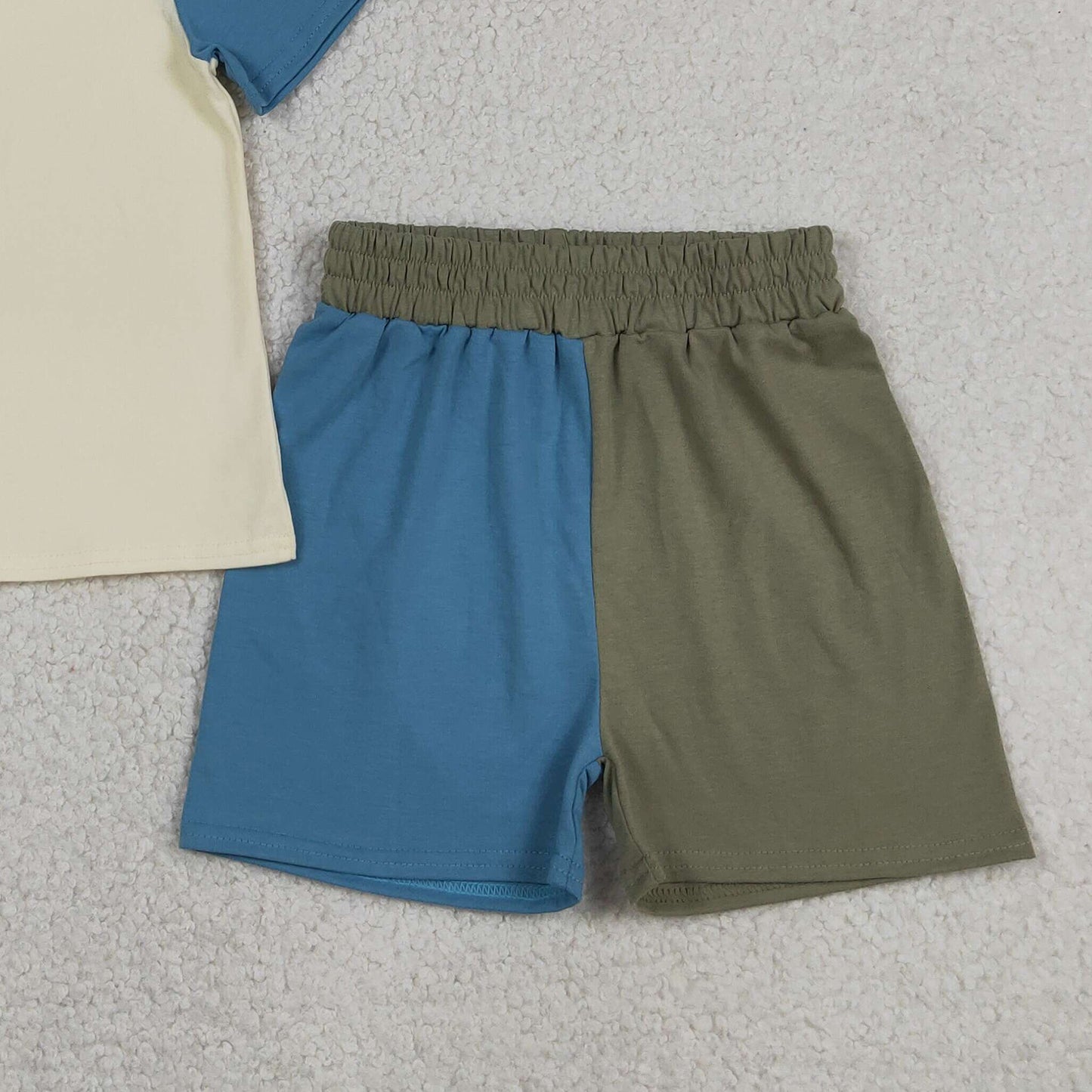 BSSO1976 RTS NO MOQ （In stock ）Cotton short sleeves top shorts kids boys summer outfits