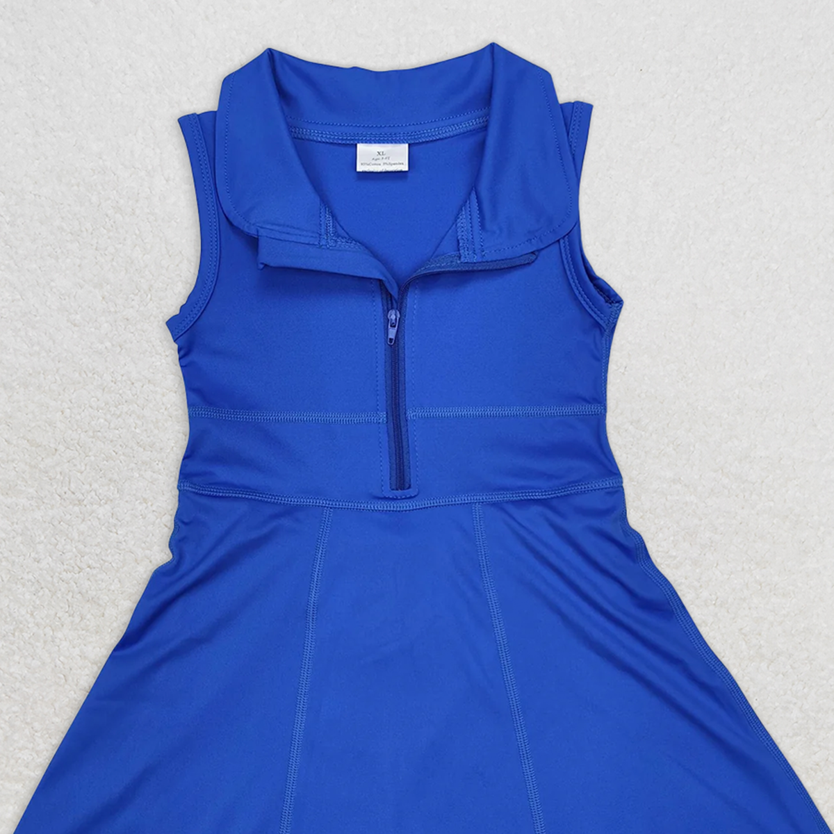 USA Shop (in stock)GSD1381  Baby Girls Summer Yoga Dress Baby Girls Royal Blue Athletic Active Wear Knee Length Dresses