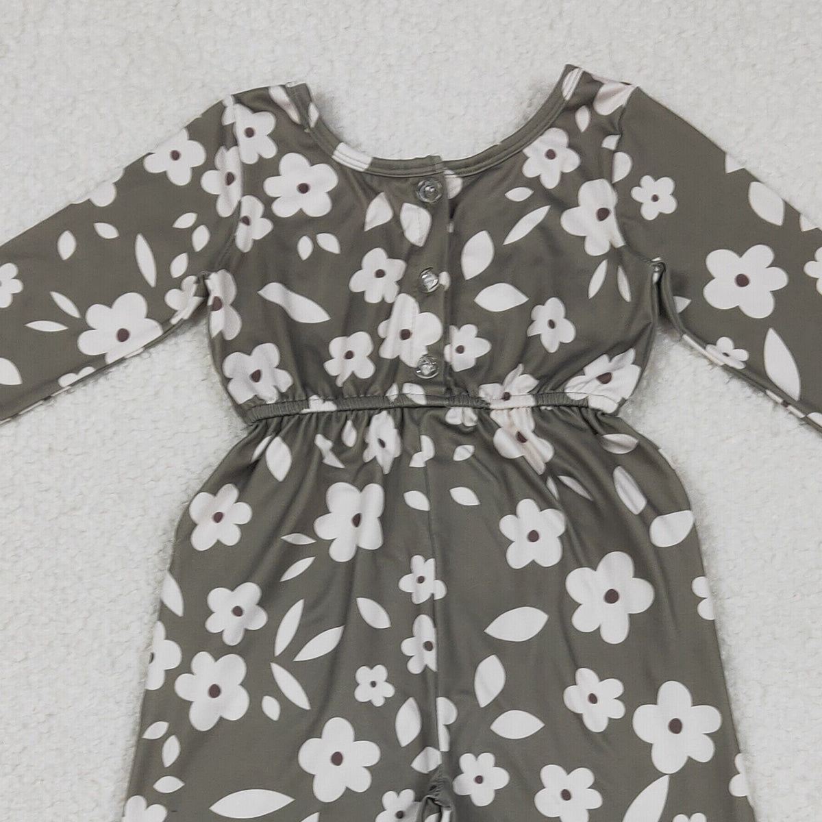 12.17 RTS NO MOQ （In stock）LR2828 Baby Girls Small Flowers Plaid Pockets Pants Jumpsuits