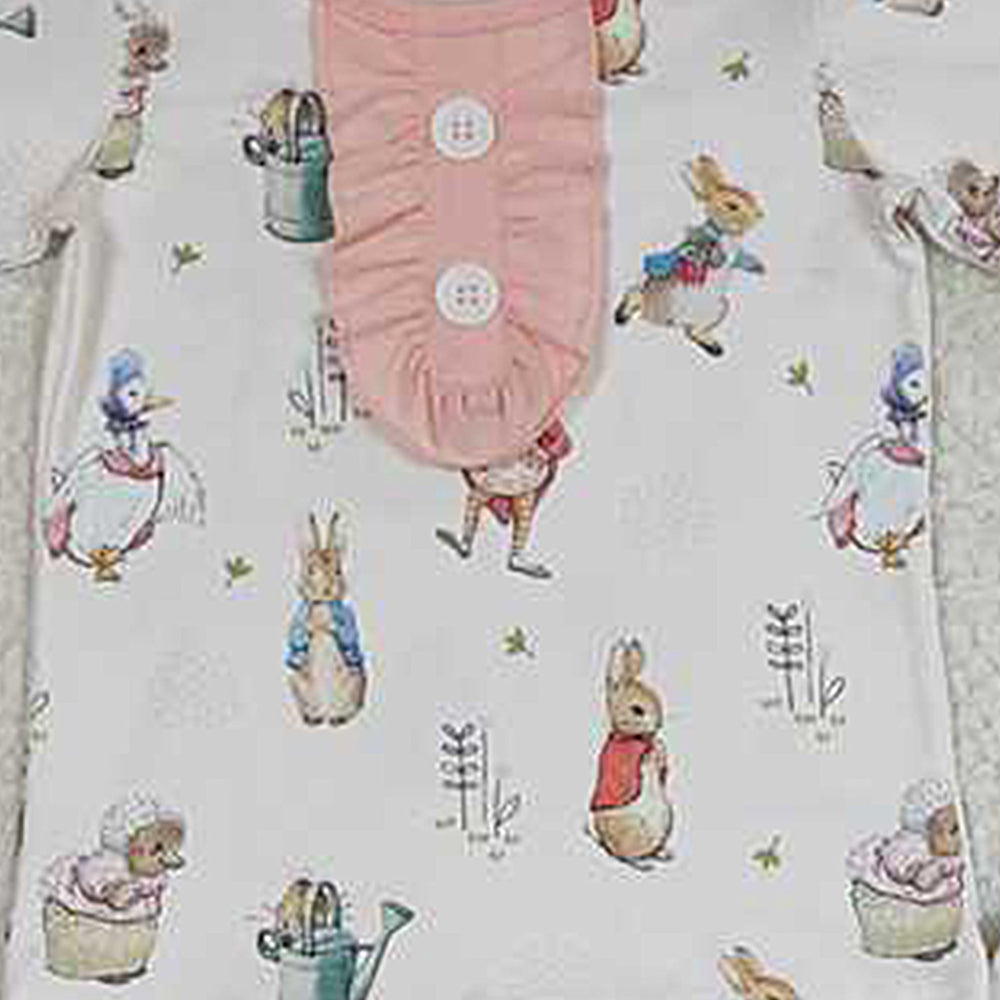 GSSO0155Girls Pink Ruffles Short Sleeves Rabbit Shirt Pajamas Set Easter Theme Sleepwear Comfortable Soft Material for Kids
