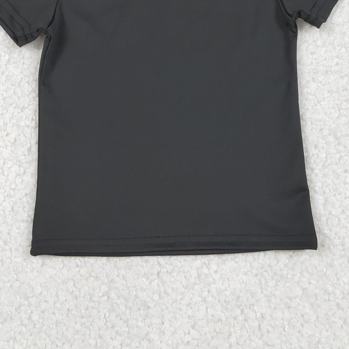 GT1629 RTS NO MOQ （In stock）Short sleeves black kids girls summer yoga active top