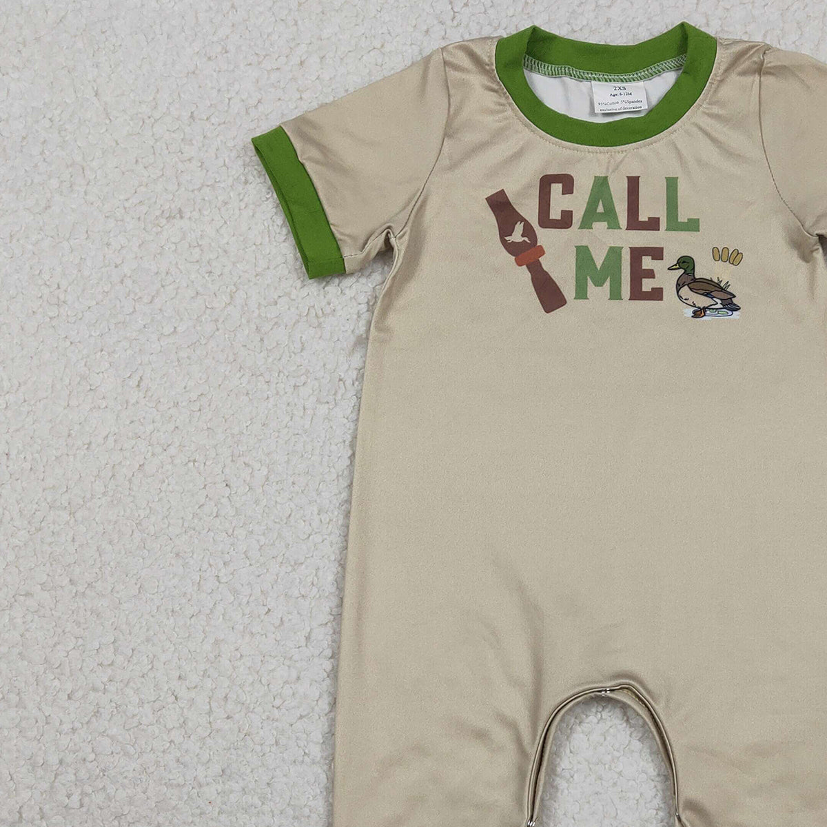1.6 RTS NO MOQ （In stock）SR3684 Baby Boys Rompers Baby Boys Ducks Call Me Hunting Rompers