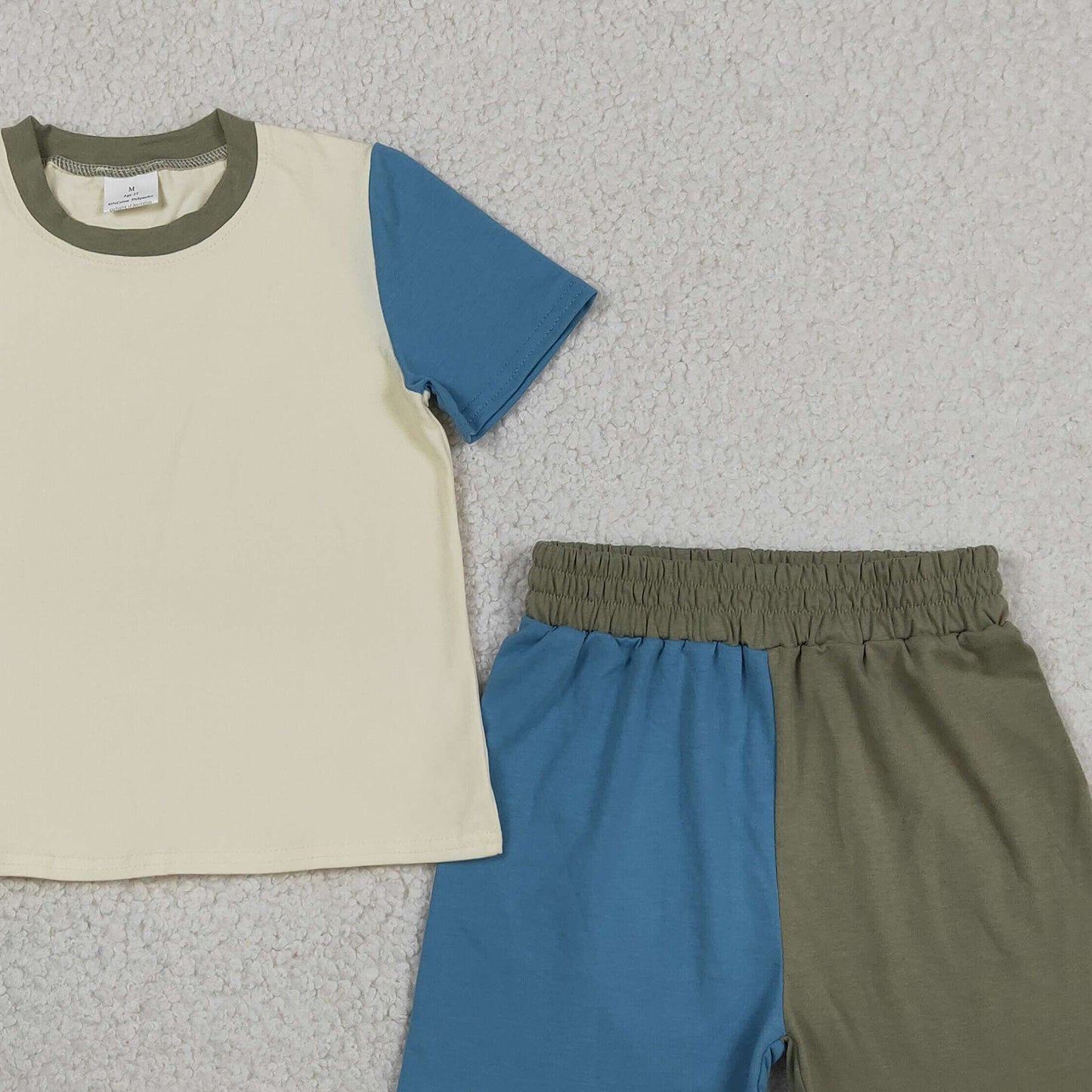 BSSO1976 RTS NO MOQ （In stock ）Cotton short sleeves top shorts kids boys summer outfits