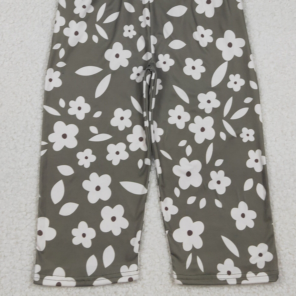 12.17 RTS NO MOQ （In stock）LR2828 Baby Girls Small Flowers Plaid Pockets Pants Jumpsuits