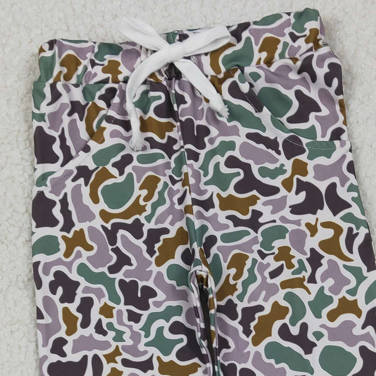 12.9 RTS NO MOQ （In stock）P0944 Baby Boys Southern Camo Pockets Legging Pants Bottom