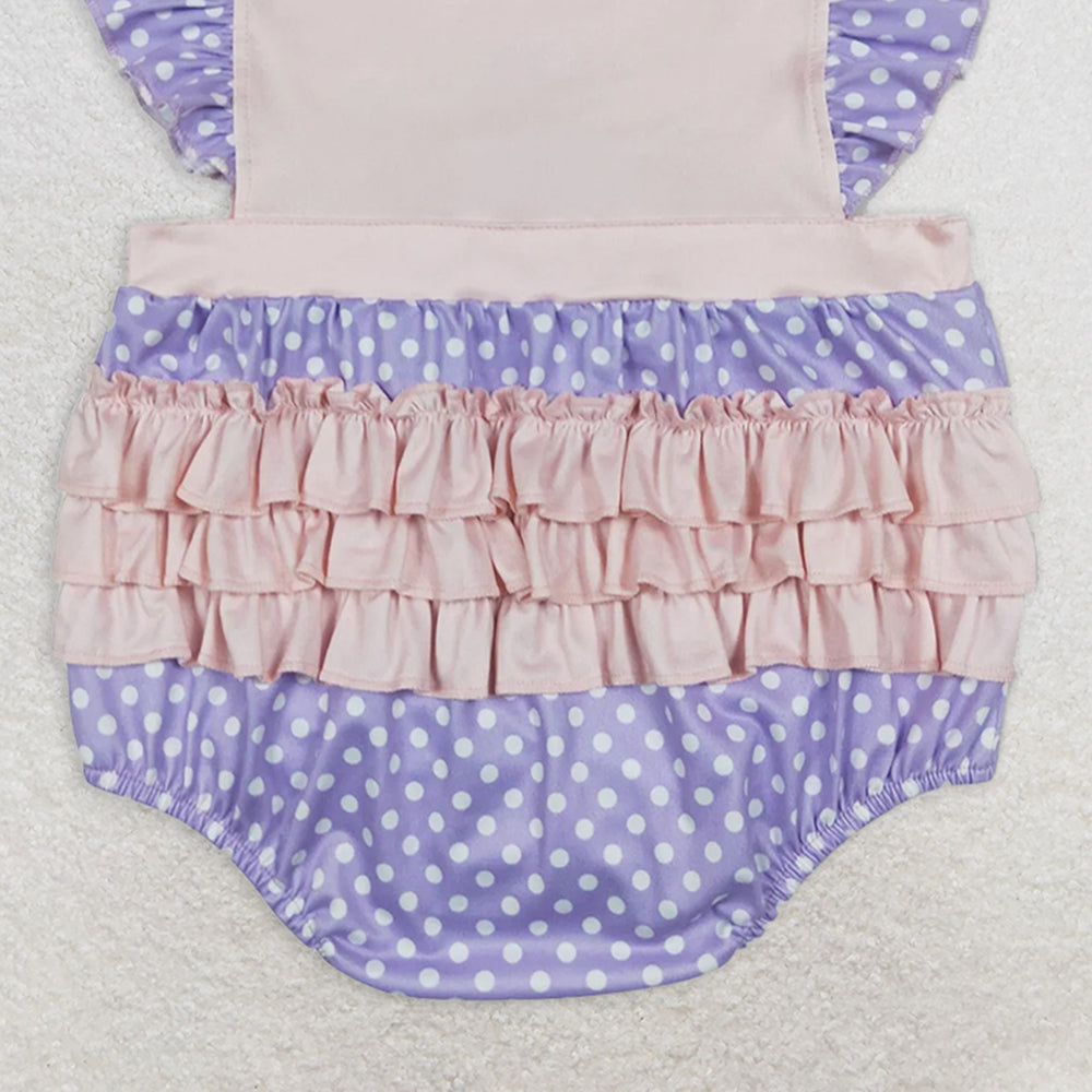SR0377RTS NO MOQ Baby Girls Summer Rompers  Baby Girls Popstick Ruffle Bubble Summer Rompers