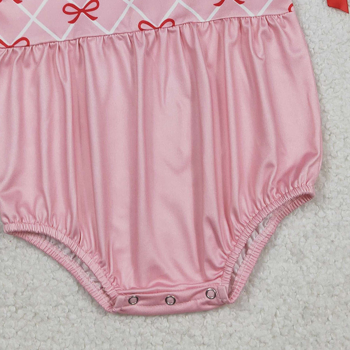 12.16 RTS NO MOQ （In stock）SR3285 Baby Girls Summer Rompers Baby Girls Red Bows Checked Bows Valentines Ruffle Rompers