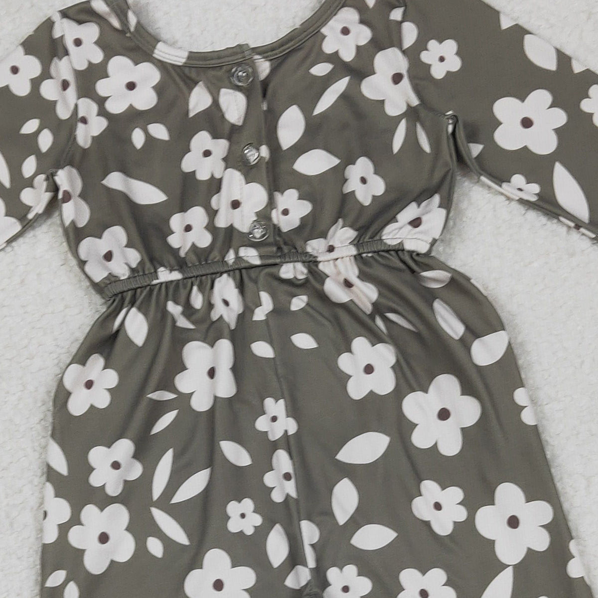 12.17 RTS NO MOQ （In stock）LR2828 Baby Girls Small Flowers Plaid Pockets Pants Jumpsuits