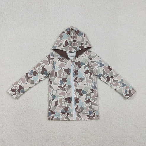 11.1 RTS Adult Men Baby Boys Ducks Deer Dogs Camo Pockets Zipper Hunting Hoodie Jackets Top