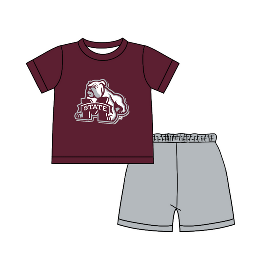 CUSTOM MOQ 5  Cute Comfortable Clothing For Boys Baby Boys Summer Red M Top Shorts Clothes Sets