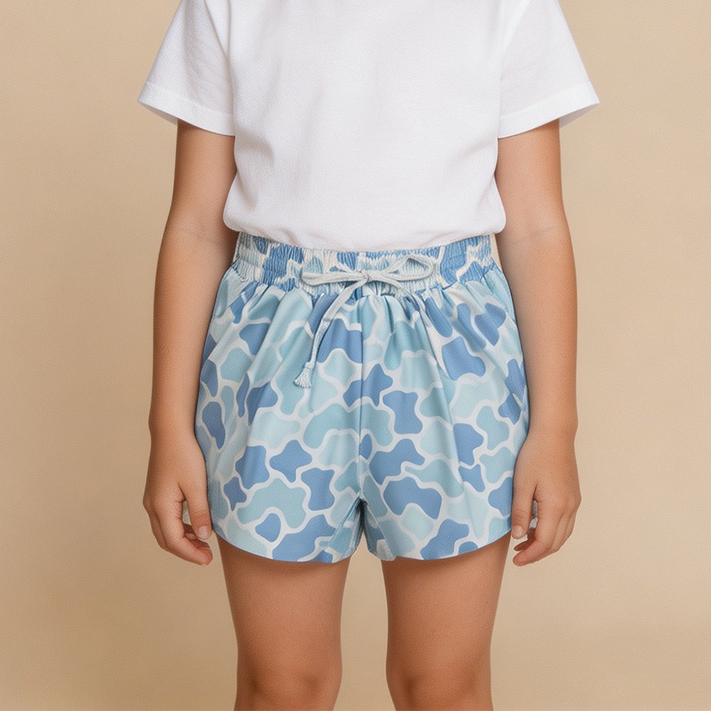 SS0769 RTS NO MOQ （In stock）Light blue camo adult women summer active shorts