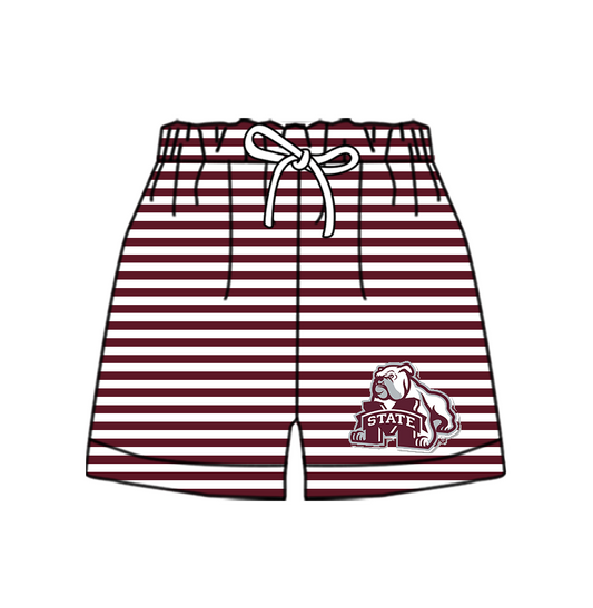 CUSTOM MOQ 5 Cute Comfortable Clothing For Kids Baby Kids Summer Red STATE Stripe Bottom Team Shorts