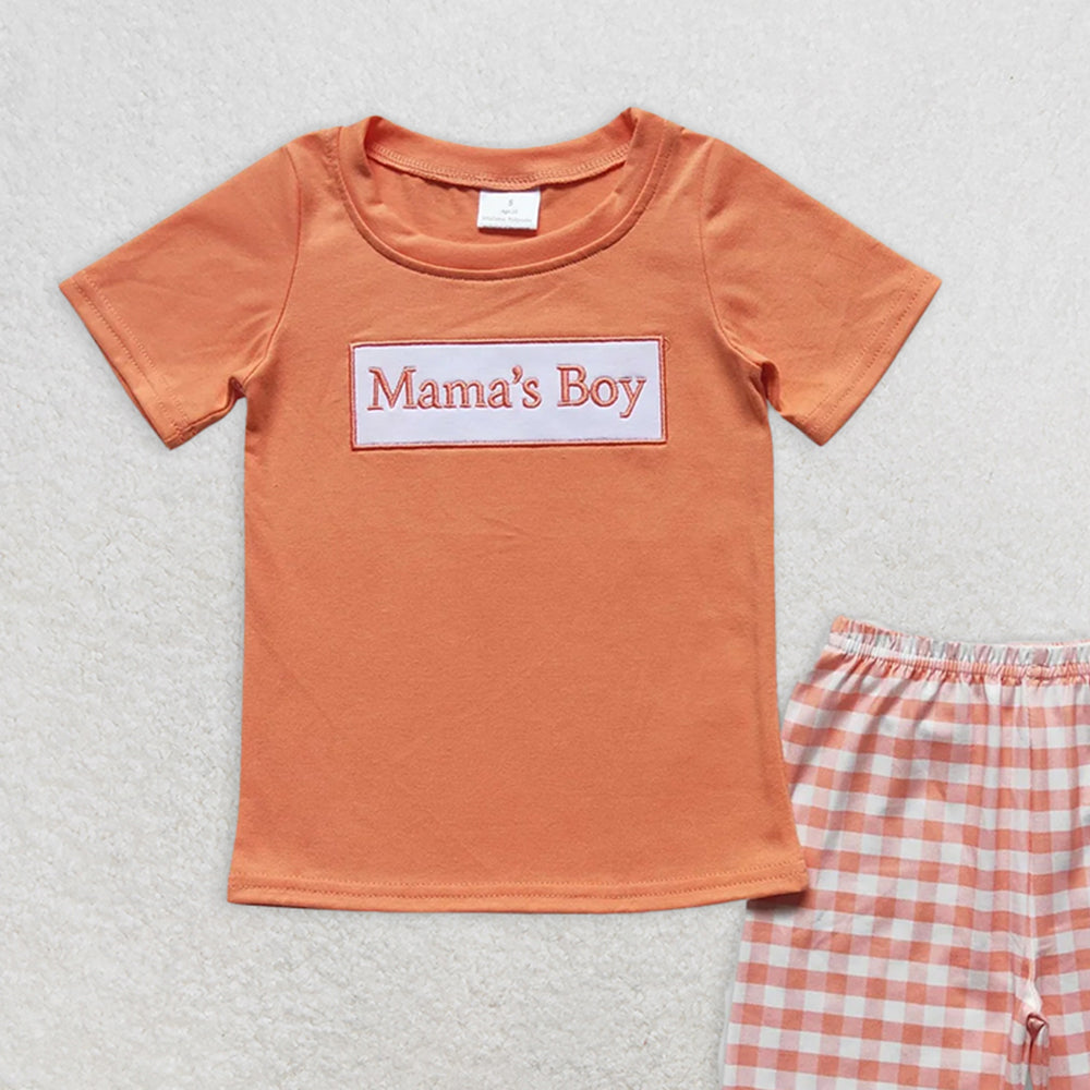 BSSO0228 RTS NO MOQ Baby Boys Summer Boys Outfits Baby Boys Mommy's Boy Shorts Sets