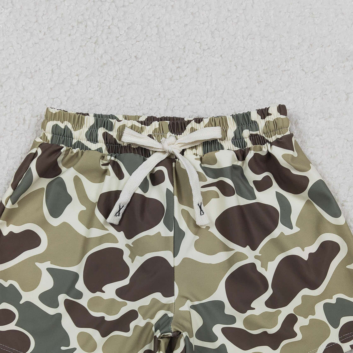 1.14 RTS NO MOQ （In stock）S0475 Baby Boys Green Camouflage Trunks Bottoms Swimsuits