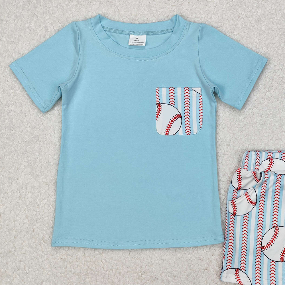 BSSO1317 New Rts No Moq 8-9 Days By Air Arrived it Short sleeves pocket top baseball shorts boys clothes