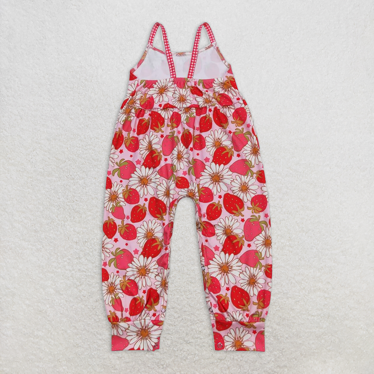 SR0887 RTS NO MOQ Baby Girls Summer Rompers Strawberry Flower Sleeveless Jumpsuit