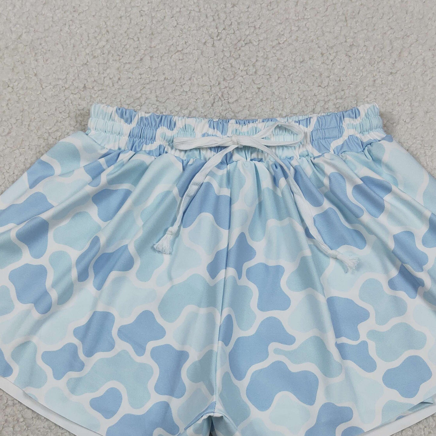 SS0769 RTS NO MOQ （In stock）Light blue camo adult women summer active shorts