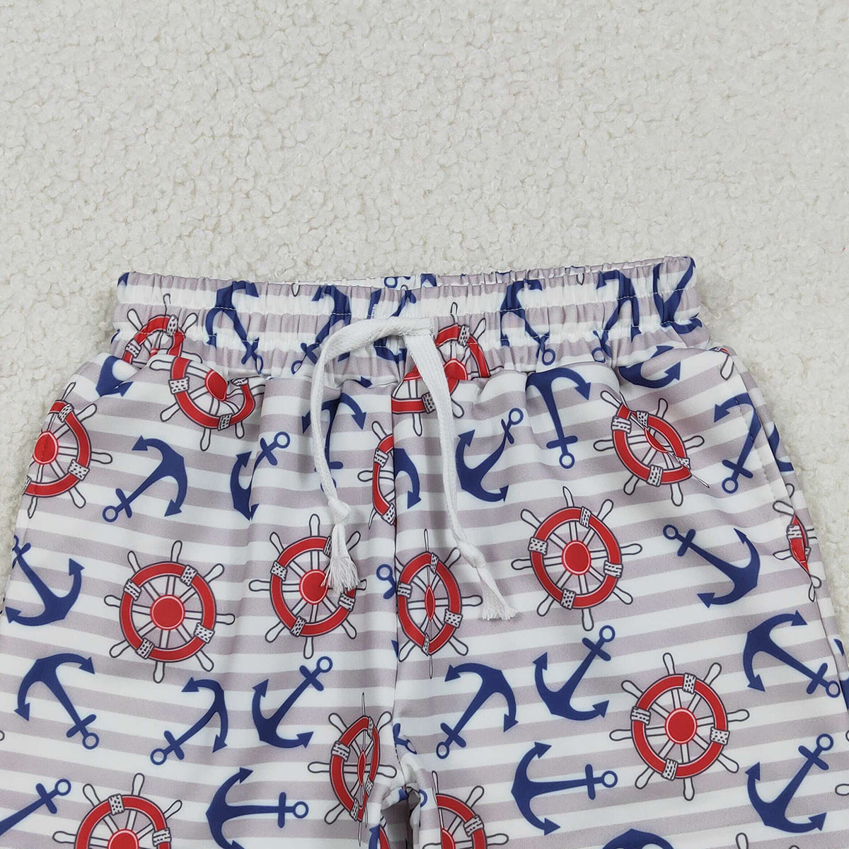 12.9 RTS NO MOQ （In stock）S0589 Baby Boys Summer Shorts Baby Boys Sea World Boats Swimming Trunks Bottom