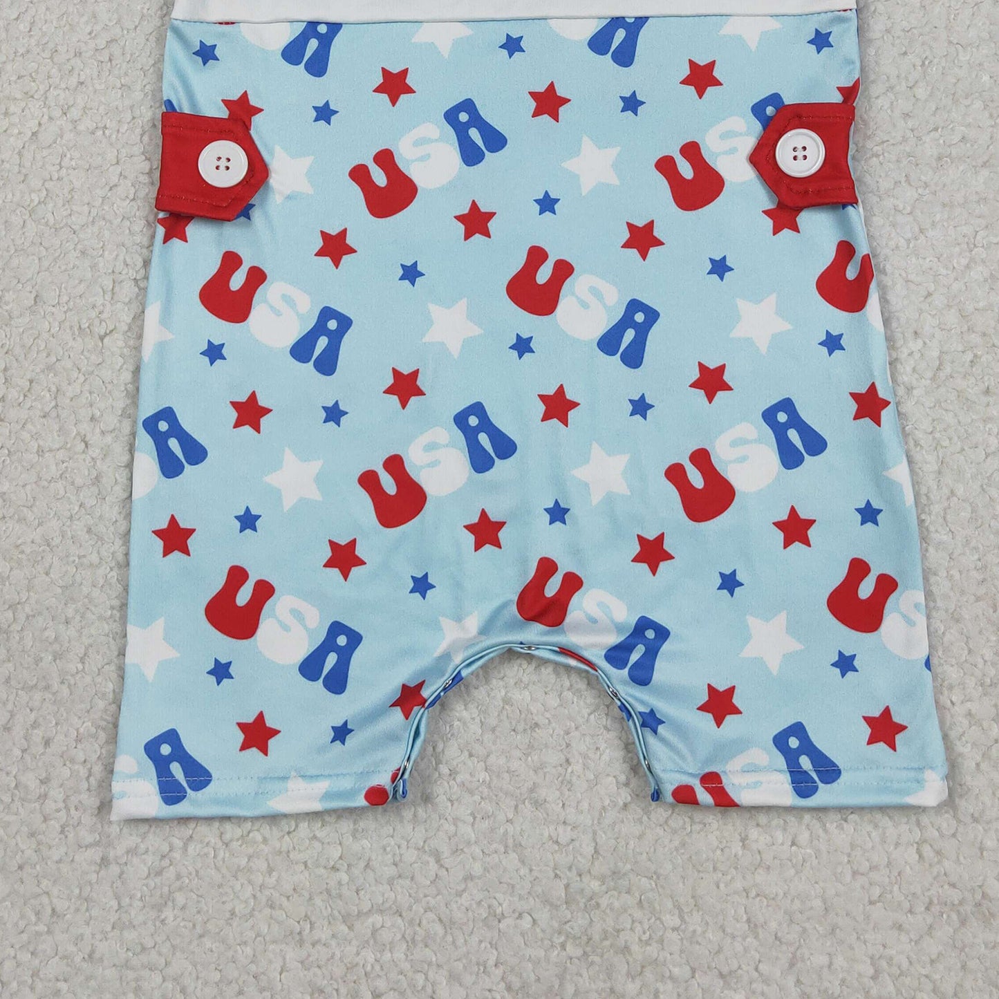 SR4155 RTS NO MOQ （In stock）Sleeveless I love USA stars baby boy 4th of july romper
