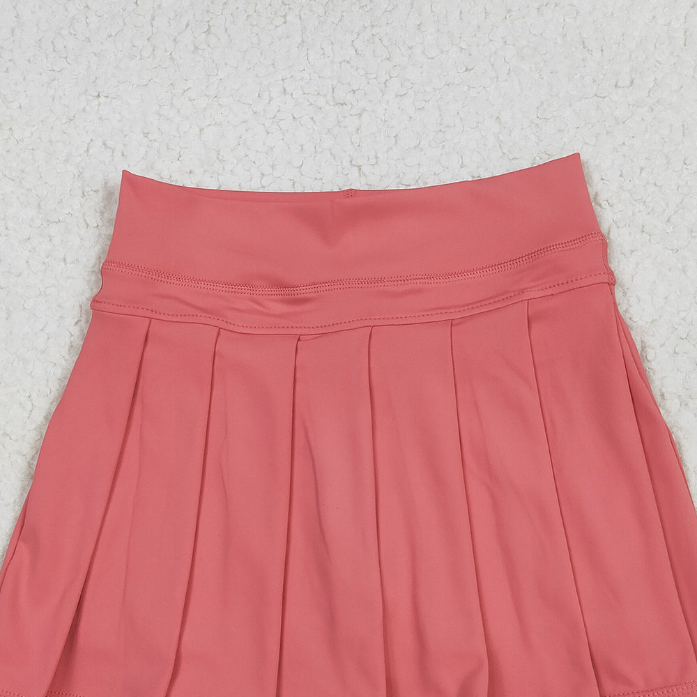 7.23 GLK0080RTS NO MOQ Baby Girls Summer Yoga Skirt Baby Girls Peach Yoga Active Wear Skirt